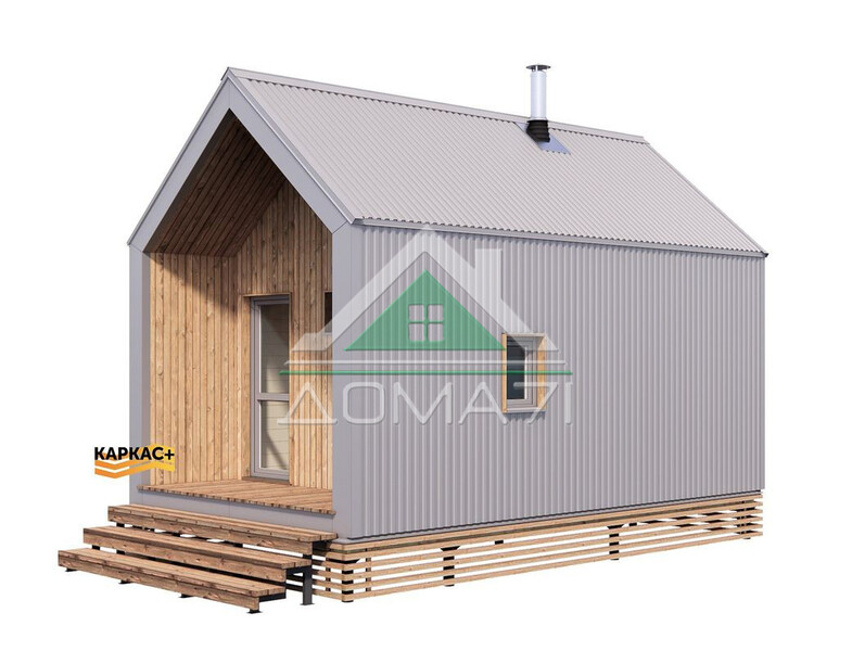 Баня каркасная 4х6 из сухой строганной доски