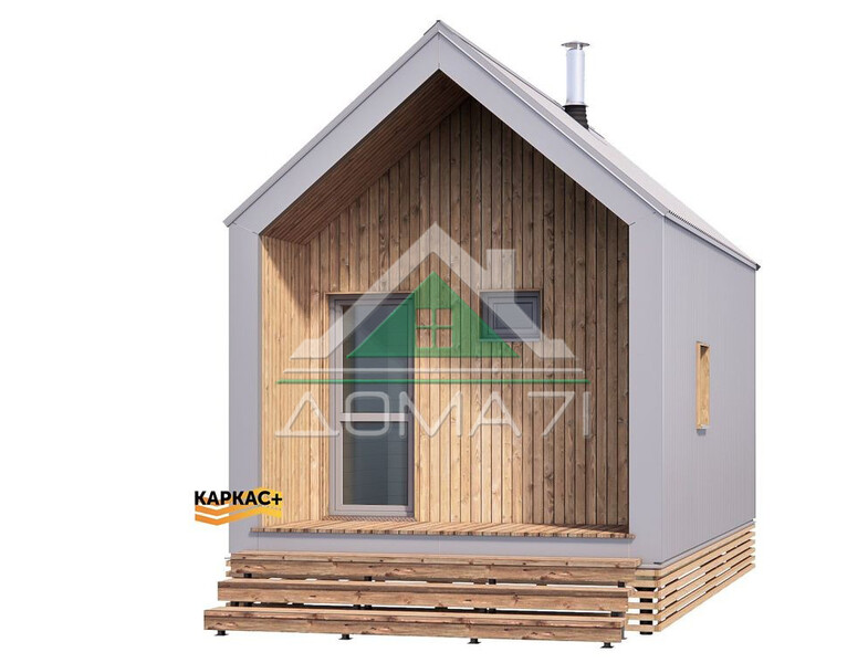 Баня каркасная 4х6 из сухой строганной доски