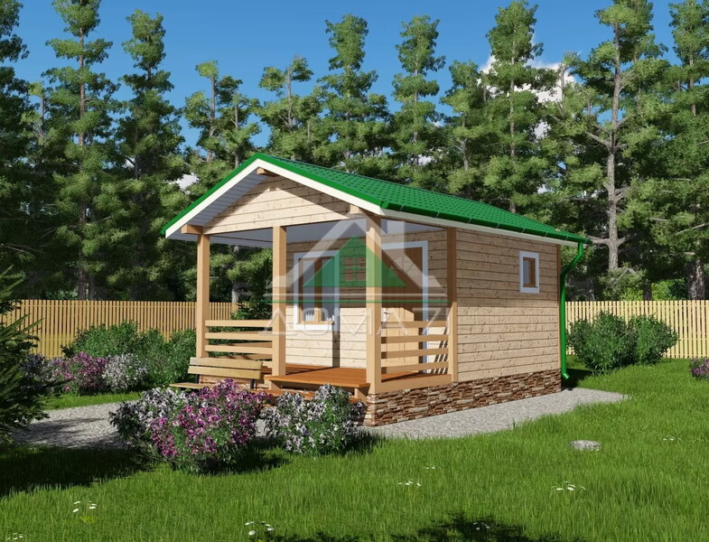 Баня каркасная 6х4 проект 1