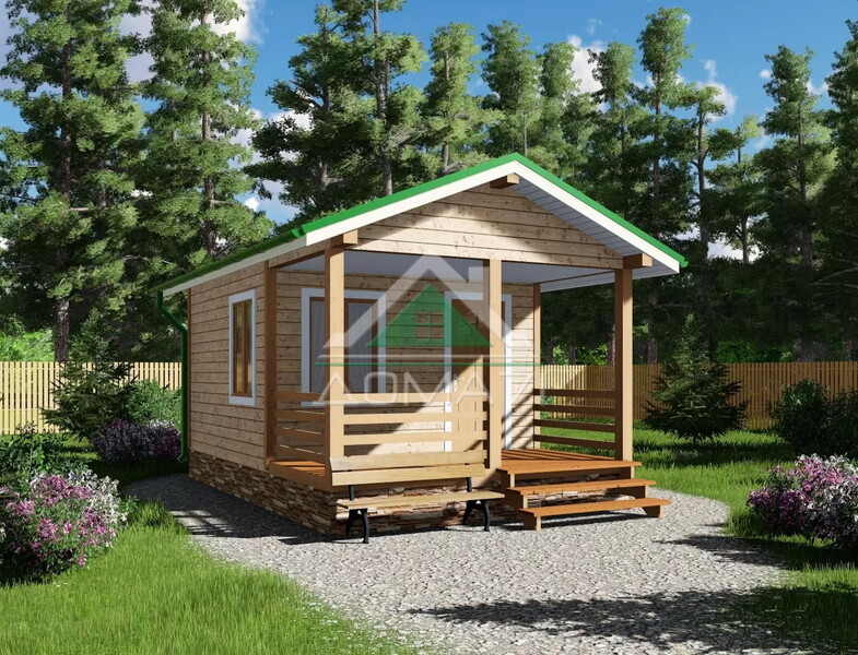 Баня каркасная 6х4 проект 1