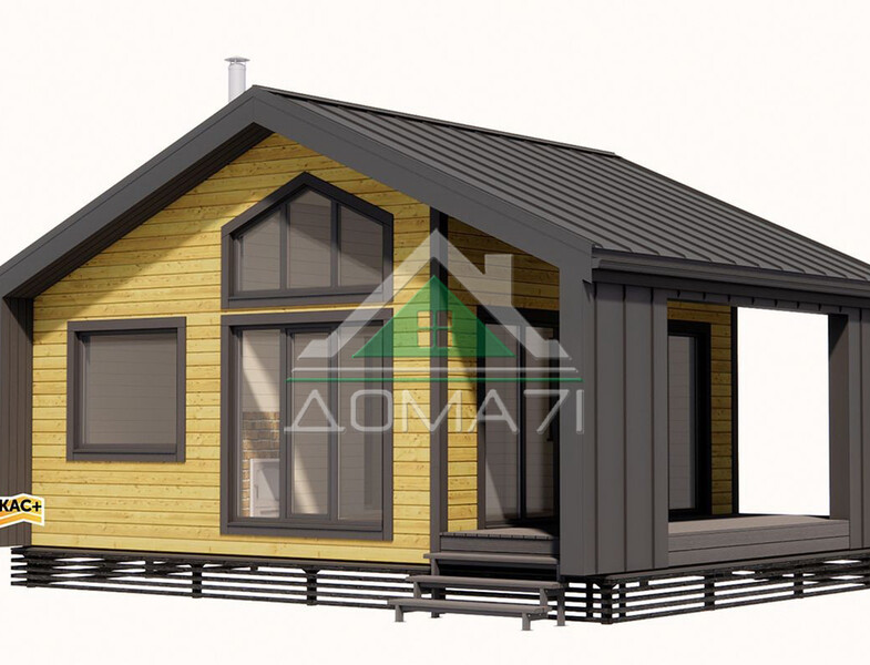 Баня Барнхаус 6х8 из сухой строганной доски