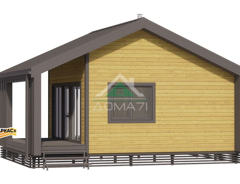 Баня Барнхаус 6х8 из сухой строганной доски