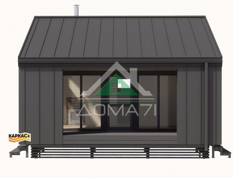 Баня Барнхаус 6х8 из сухой строганной доски