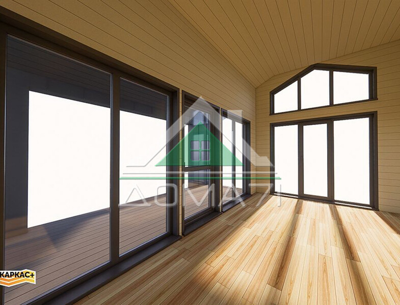 Баня Барнхаус 6х8 из сухой строганной доски