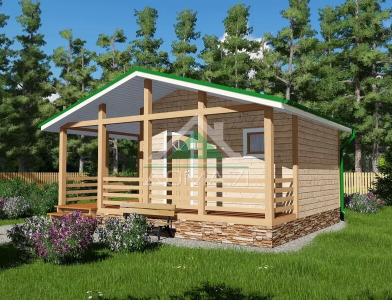 Баня каркасная 7х5,5 проект 9