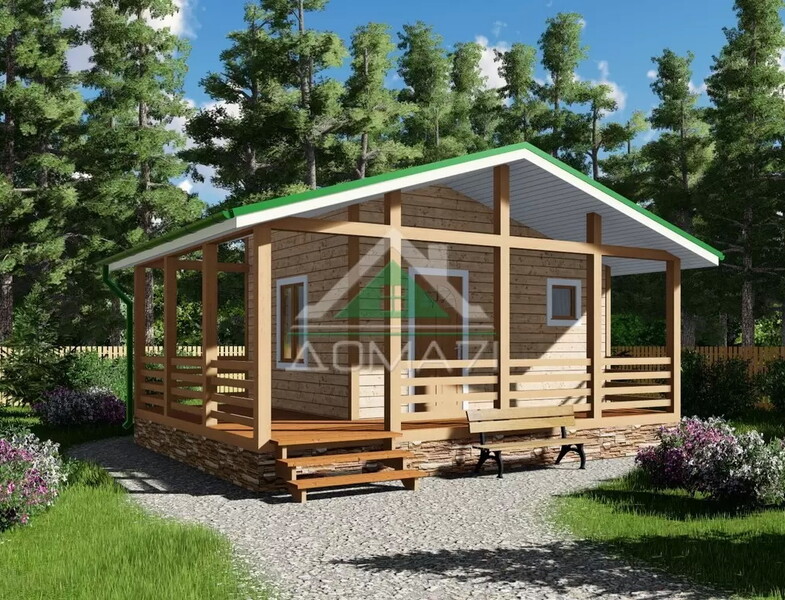 Баня каркасная 7х5,5 проект 9