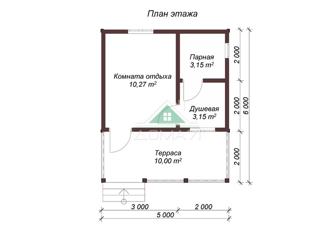 Баня каркасная 5х6 проект 3