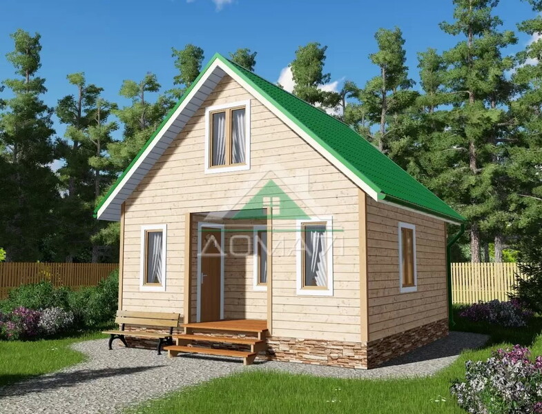 Баня каркасная 6х6 проект 8