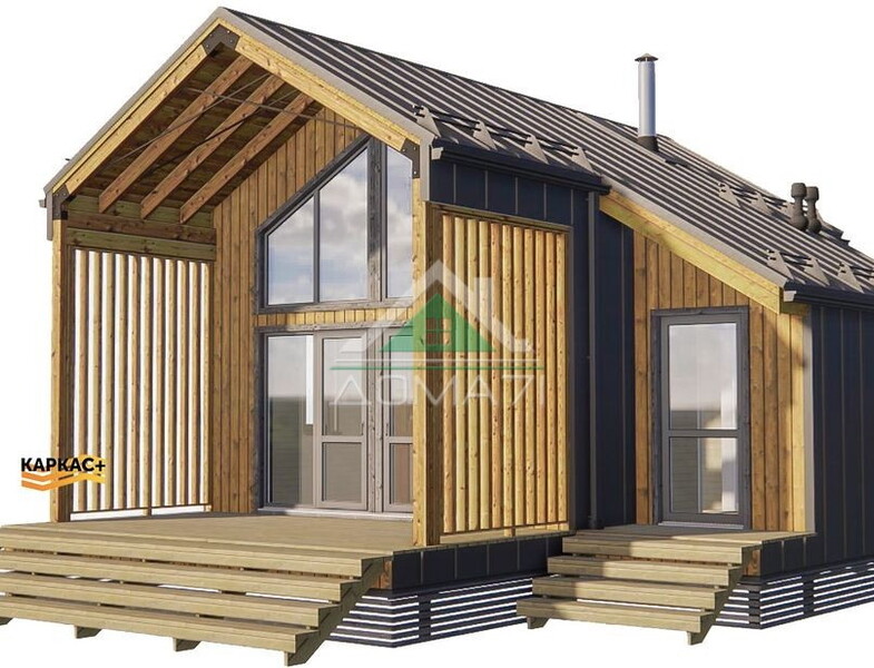 Баня каркасная 10х7 из сухой строганной доски