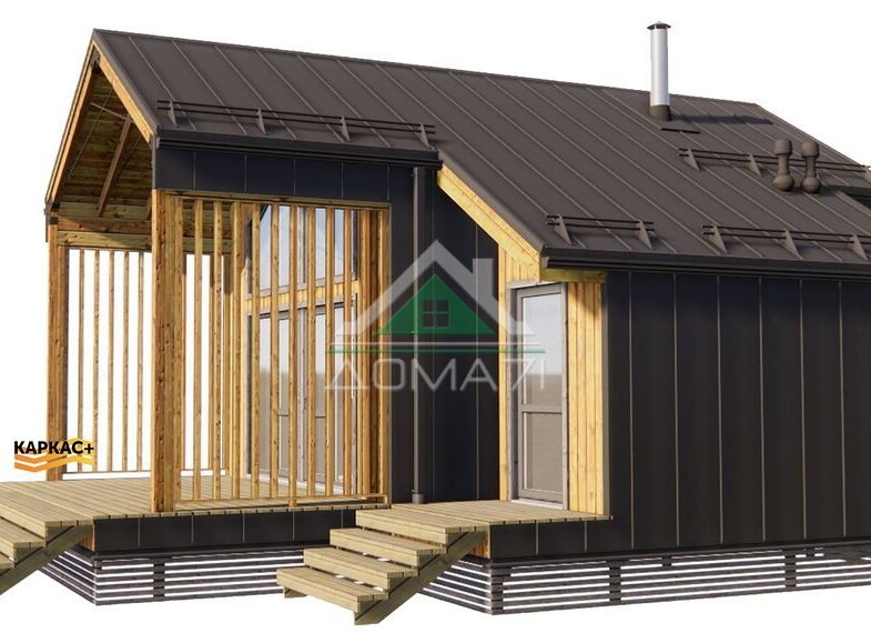 Баня каркасная 10х7 из сухой строганной доски