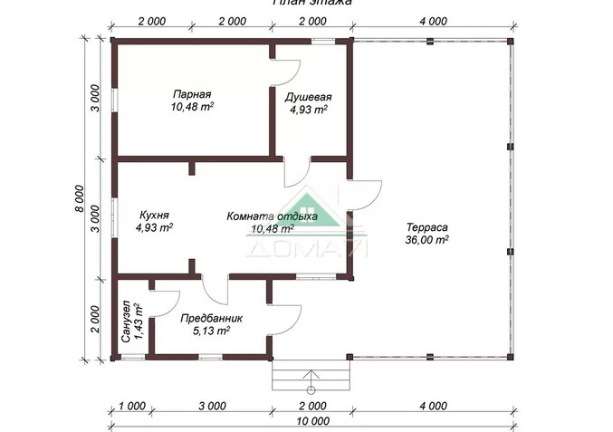 Баня 10х8 каркасная проект 10