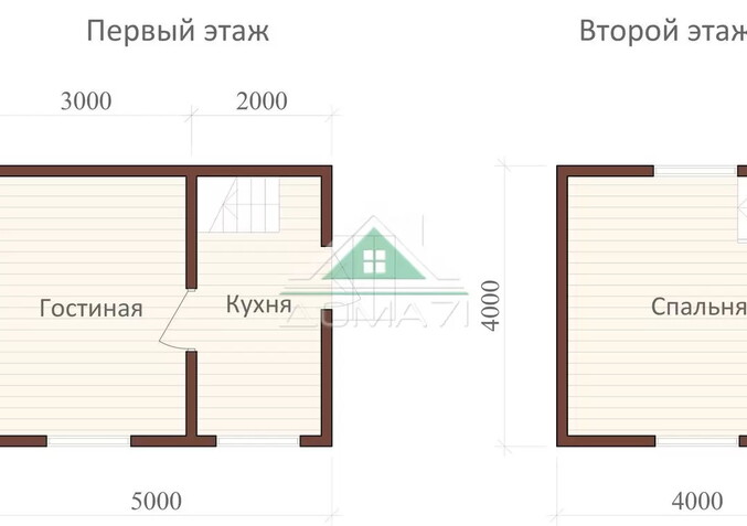 Каркасный дачный дом 4х5 проект 1