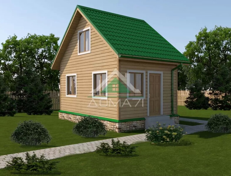 Каркасный дачный дом 4х6 проект 2