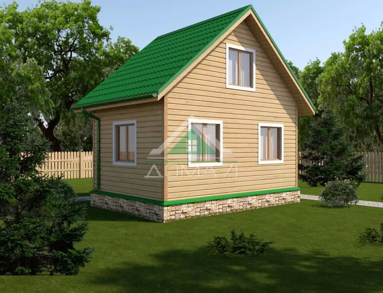 Каркасный дачный дом 4х6 проект 2