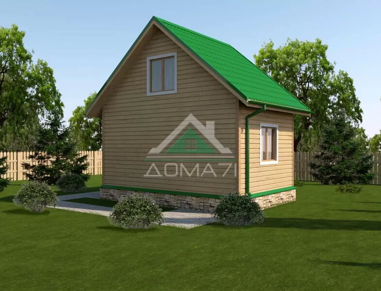 Каркасный дачный дом 4х6 проект 2