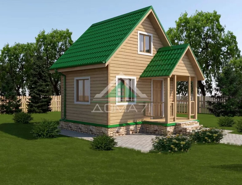Каркасный дачный дом 4х5 проект 3