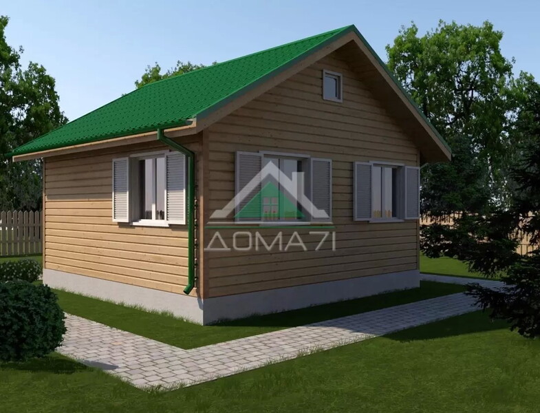 Каркасный одноэтажный дачный дом 6х6 проект 6