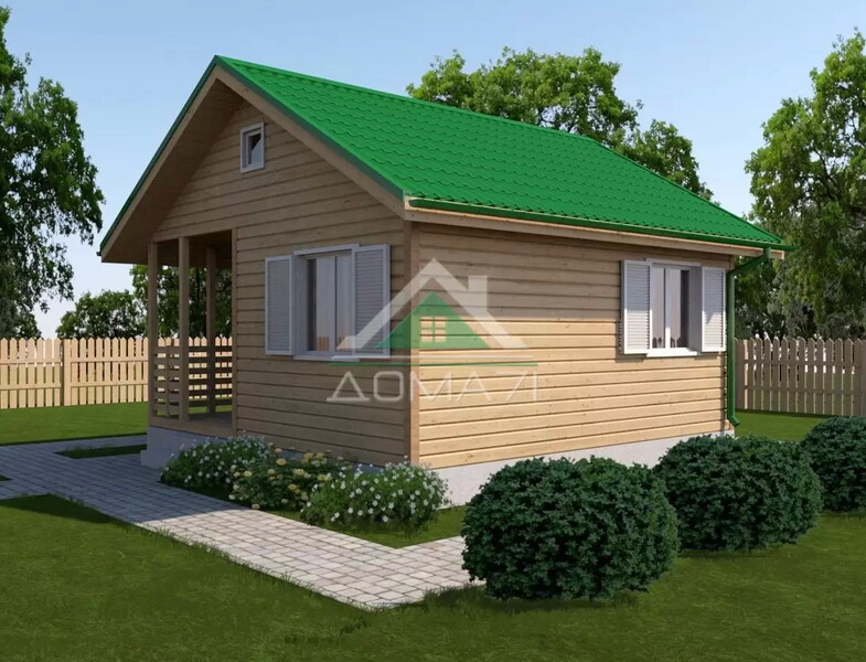 Каркасный одноэтажный дачный дом 6х6 проект 6