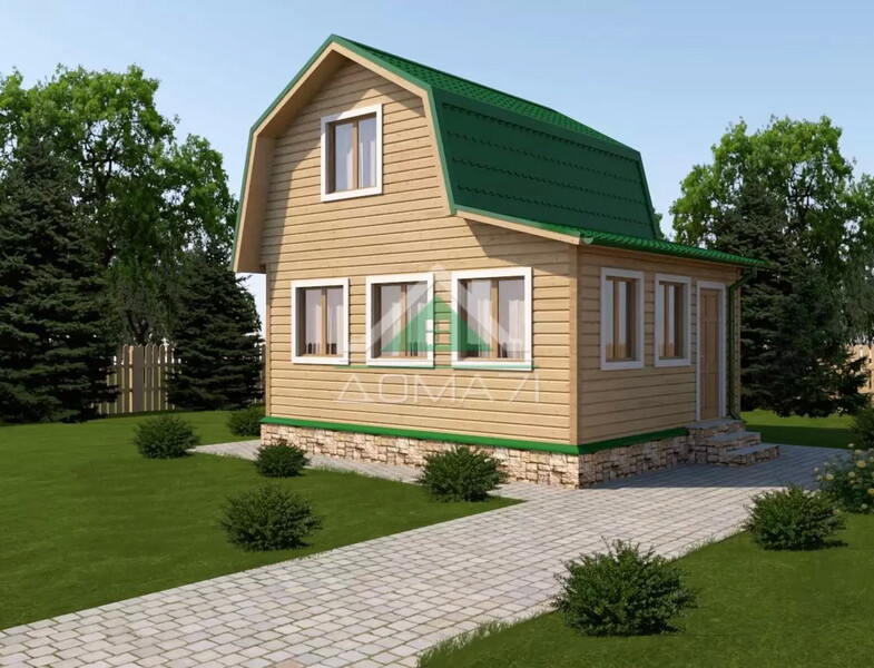 Каркасный дачный дом 5х6 проект 7