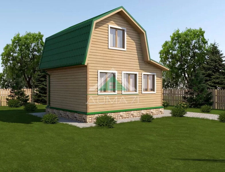Каркасный дачный дом 5х6 проект 7