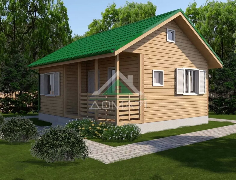 Каркасный дачный дом 6х7 одноэтажный проект 8