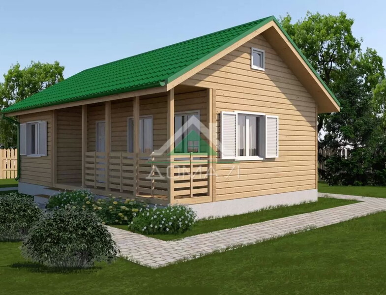 Каркасный одноэтажный дачный дом 6х9 проект10