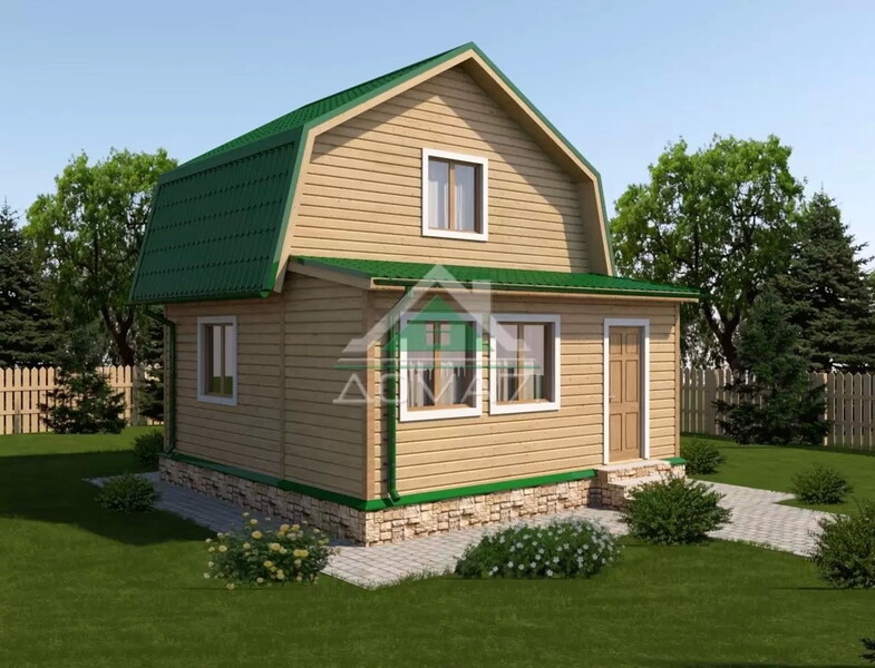 Каркасный дачный дом 6х6 проект 12