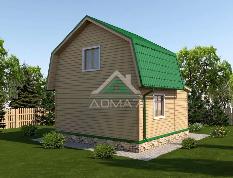 Каркасный дачный дом 6х6 проект 12