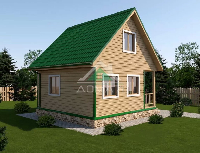 Каркасный дачный дом 6х6 проект 13