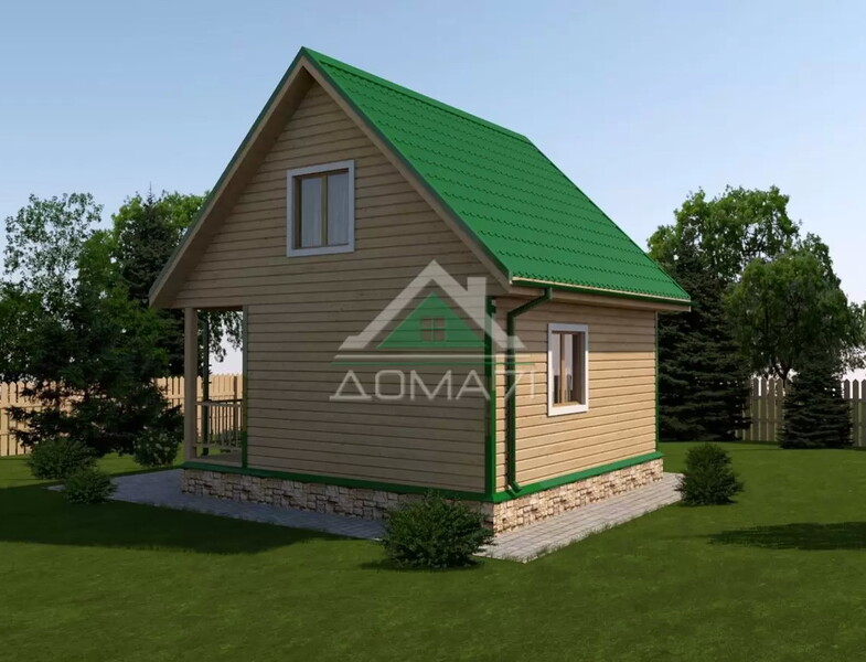 Каркасный дачный дом 6х6 проект 13