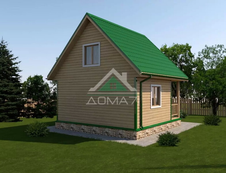 Каркасный дачный дом 6х6 проект 14