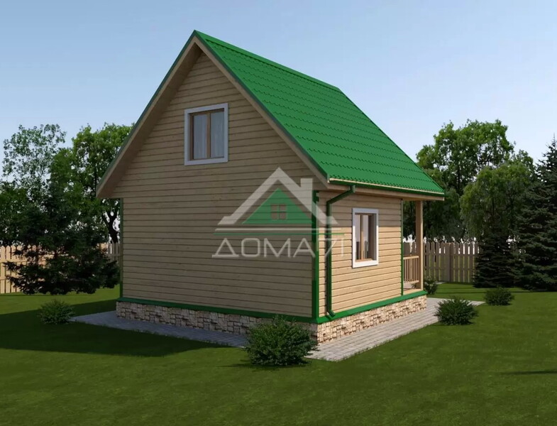 Каркасный дачный дом 6х6 проект 15