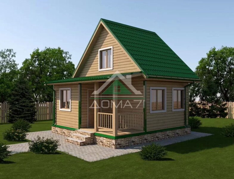 Каркасный дачный дом 6х6 проект 16