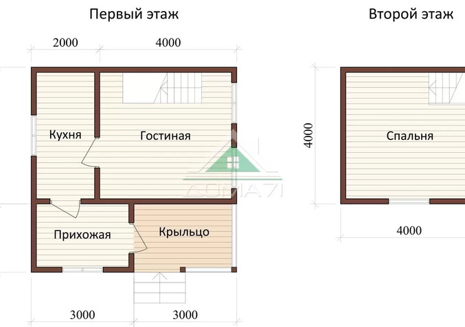 Каркасный дачный дом 6х6 проект 16
