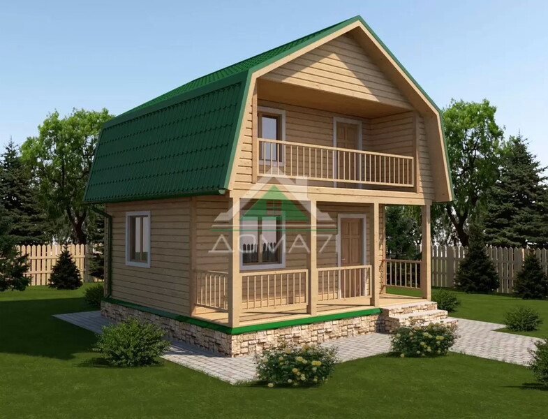 Каркасный дачный дом 6х6 проект 17