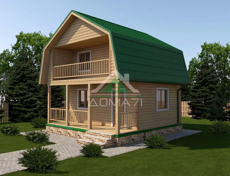 Каркасный дачный дом 6х6 проект 17