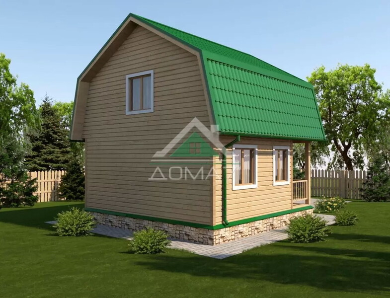 Каркасный дачный дом 6х6 проект 18