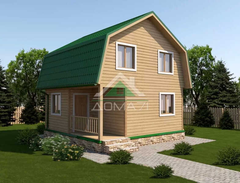 Каркасный дачный дом 6х6 проект 19