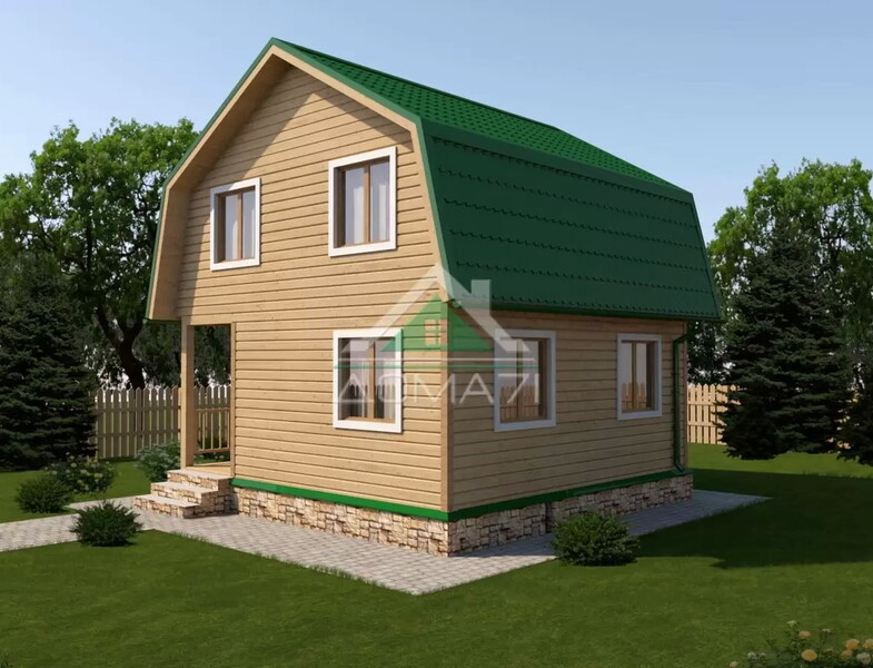 Каркасный дачный дом 6х6 проект 19