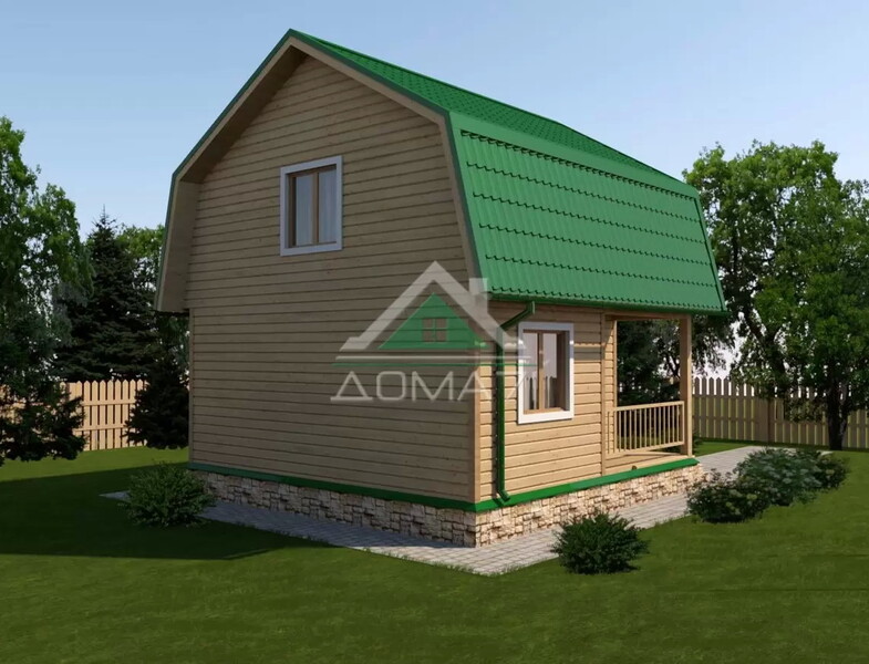 Каркасный дачный дом 6х6 проект 19