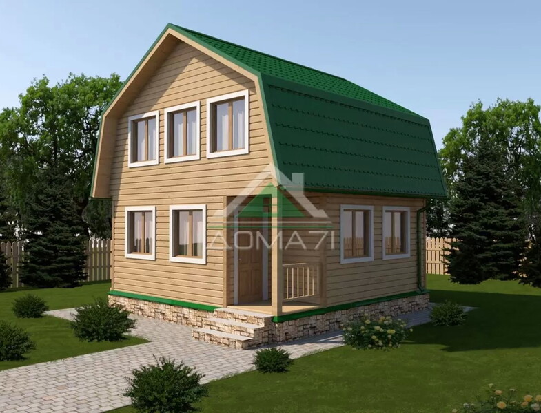 Каркасный дачный дом 6х6 проект 20