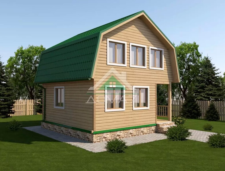 Каркасный дачный дом 6х6 проект 20