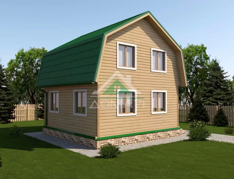 Каркасный дачный дом 6х6 проект 21