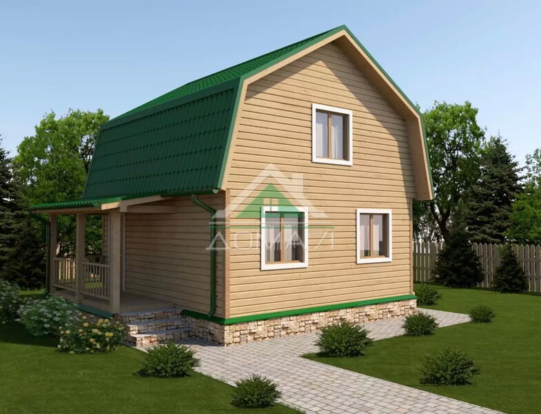 Каркасный дачный дом 6х7,5 проект 22