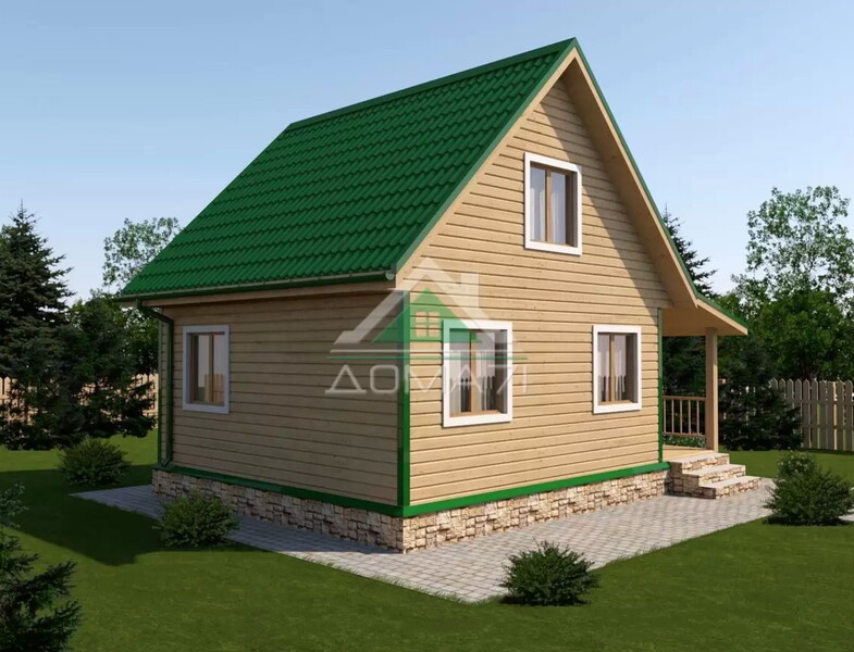 Каркасный дачный дом 6х8 проект 23