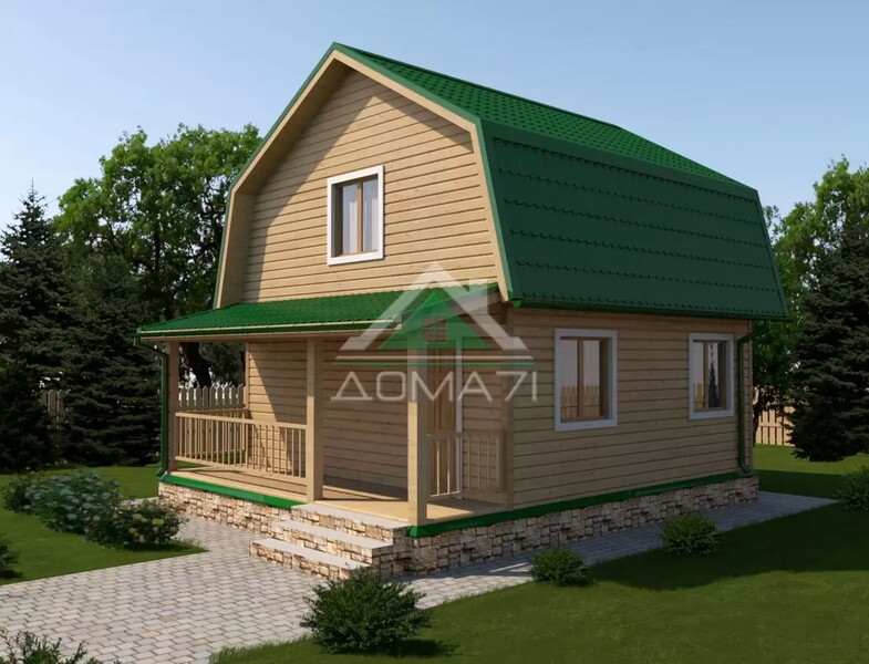 Каркасный дачный дом 6х7,5 проект 24