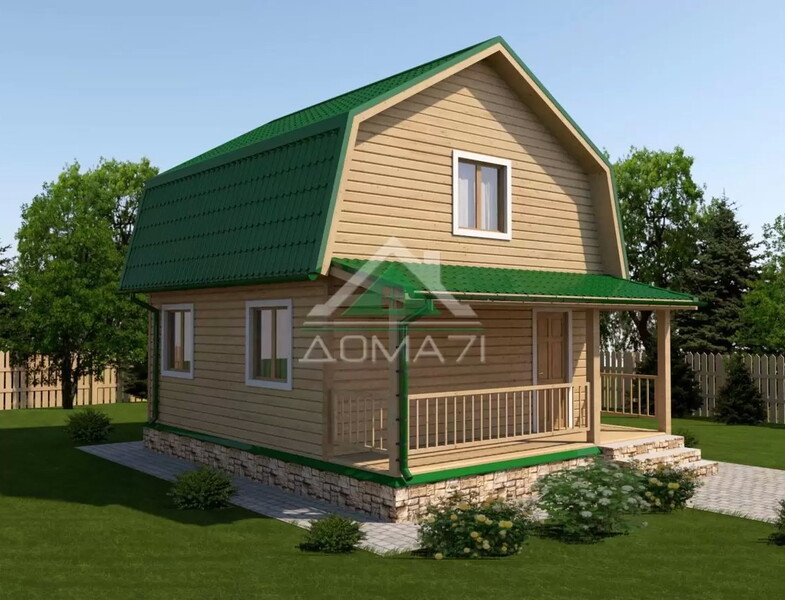 Каркасный дачный дом 6х7,5 проект 24