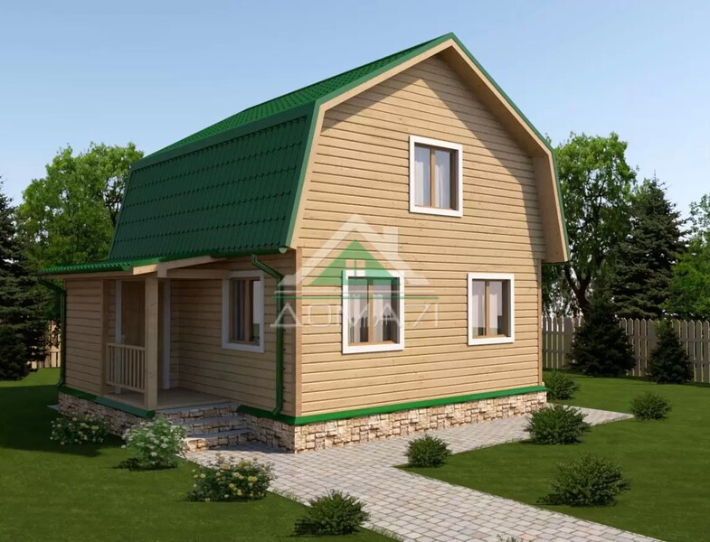 Каркасный дачный дом 6х7,5 проект 25