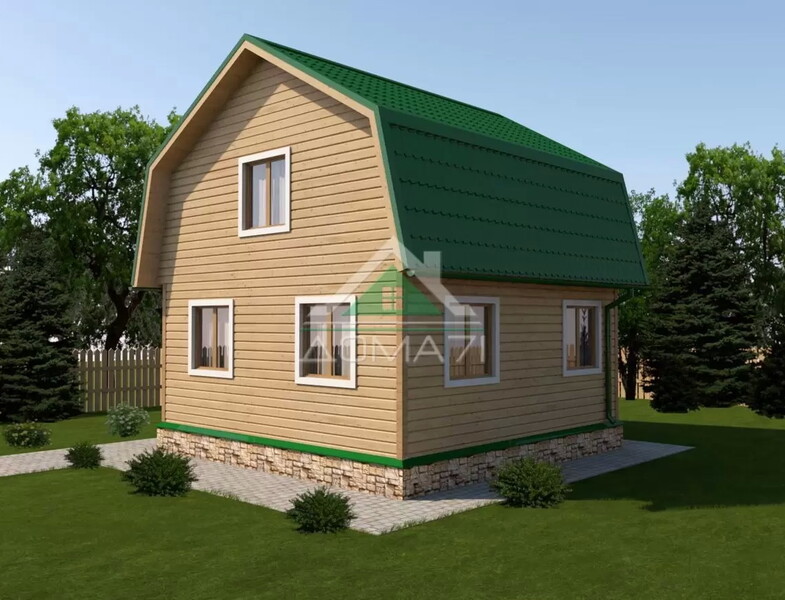 Каркасный дачный дом 6х7,5 проект 25