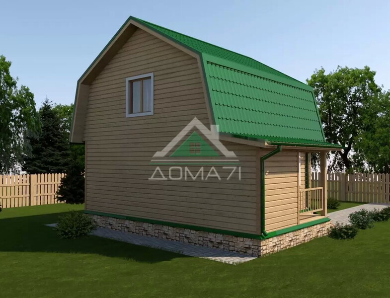 Каркасный дачный дом 6х7,5 проект 25